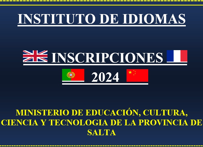 INSTITUTOS DE IDIOMAS DE SALTA ABREN INSCRIPCIONES PARA EL PERIODO