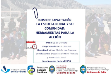 CURSO LA ESCUELA RURAL Y SU COMUNIDAD: HERRAMIENTAS PARA LA ACCIÓN ...
