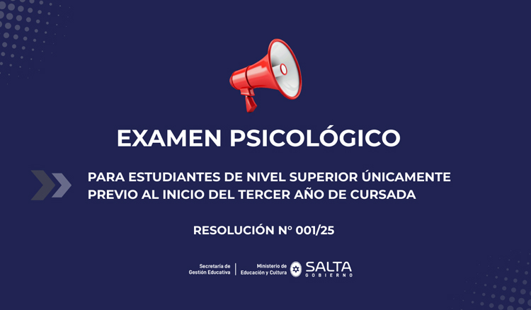EDUCACIÓN INFORMA SOBRE EL EXAMEN PSICOLÓGICO PARA ESTUDIANTES DEL NIVEL&nbsp;SUPERIOR